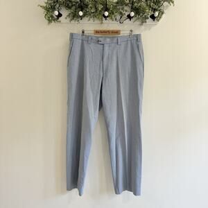 Men’s Hickey Freeman Blue Herringbone Trousers 38 SJ golf